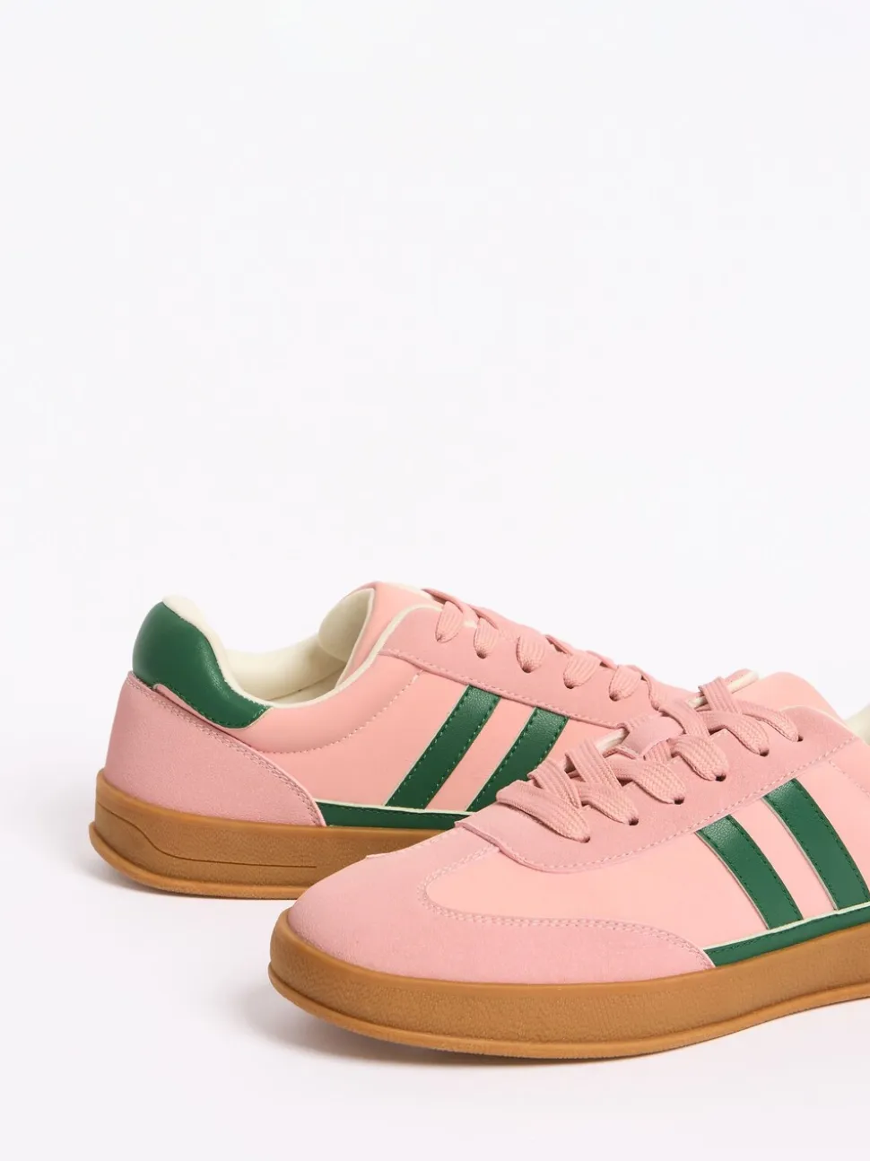 Roze - Friends Like These retro sportschoenen met veters, rubberen zool
