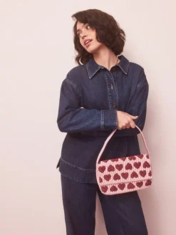 Roze - Heart Beaded Shoulder Bag