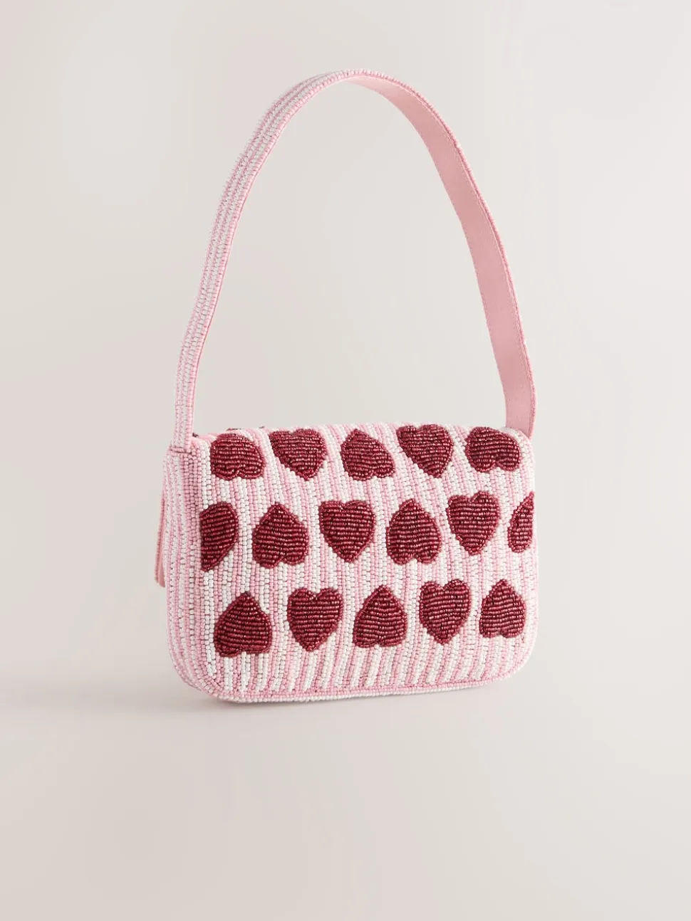 Roze - Heart Beaded Shoulder Bag