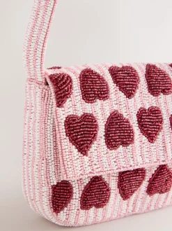 Roze - Heart Beaded Shoulder Bag