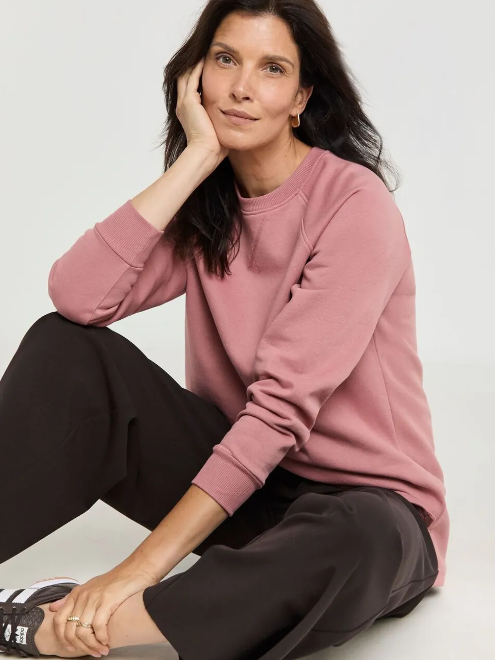 Roze - JD Williams Classic Longline Crew Neck Sweatshirt