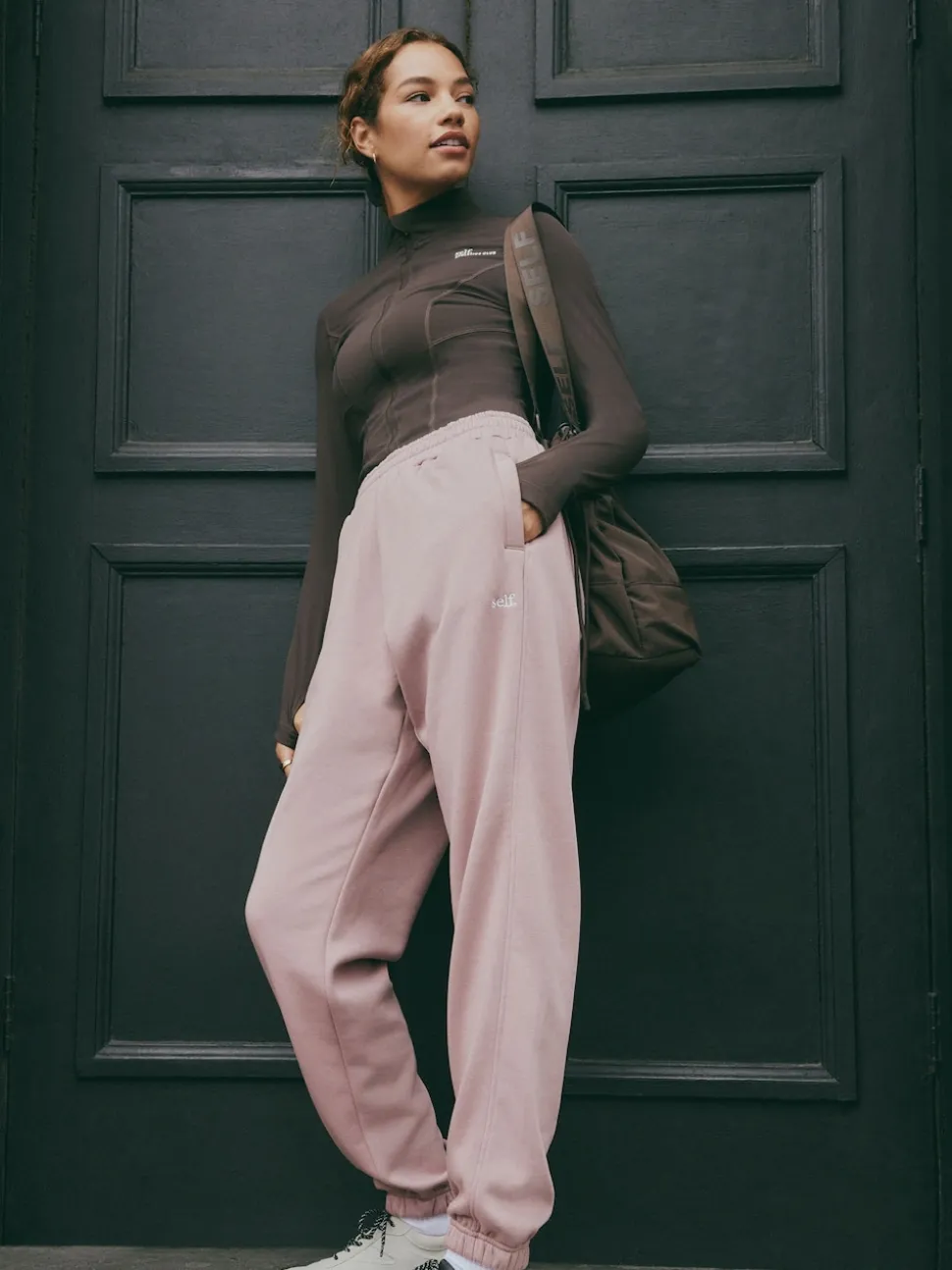 Roze - Joggingbroek met banden