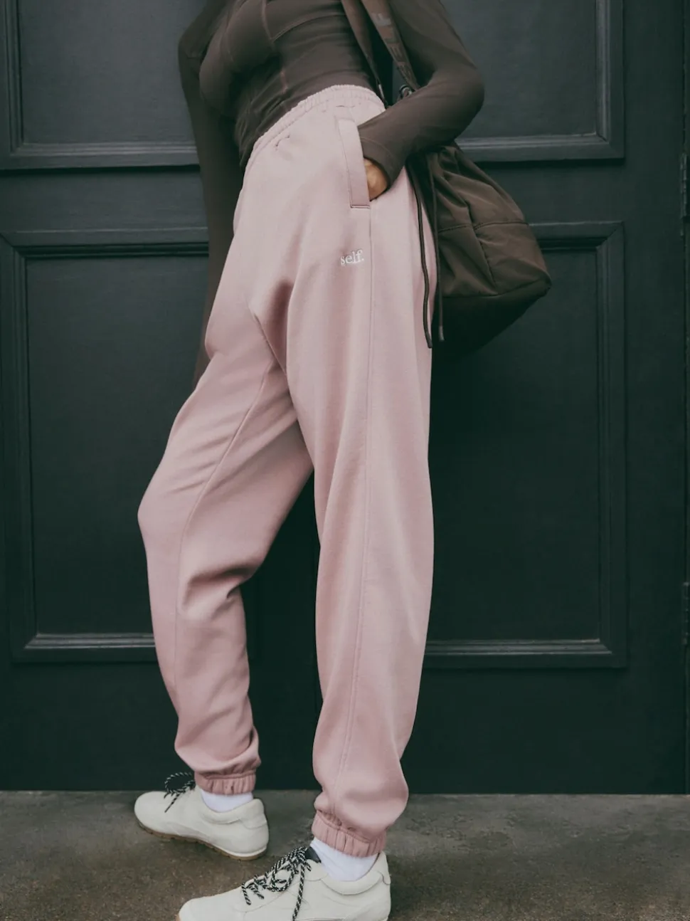 Roze - Joggingbroek met banden