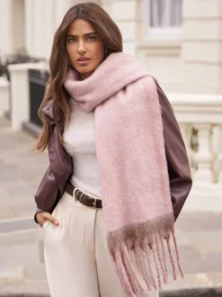 Roze - Lipsy Cosy geborstelde sjaal