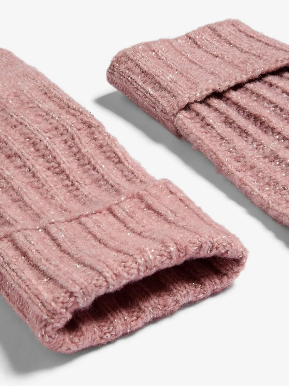 Roze - Lipsy Shimmer Ribbed Knitted Gloves