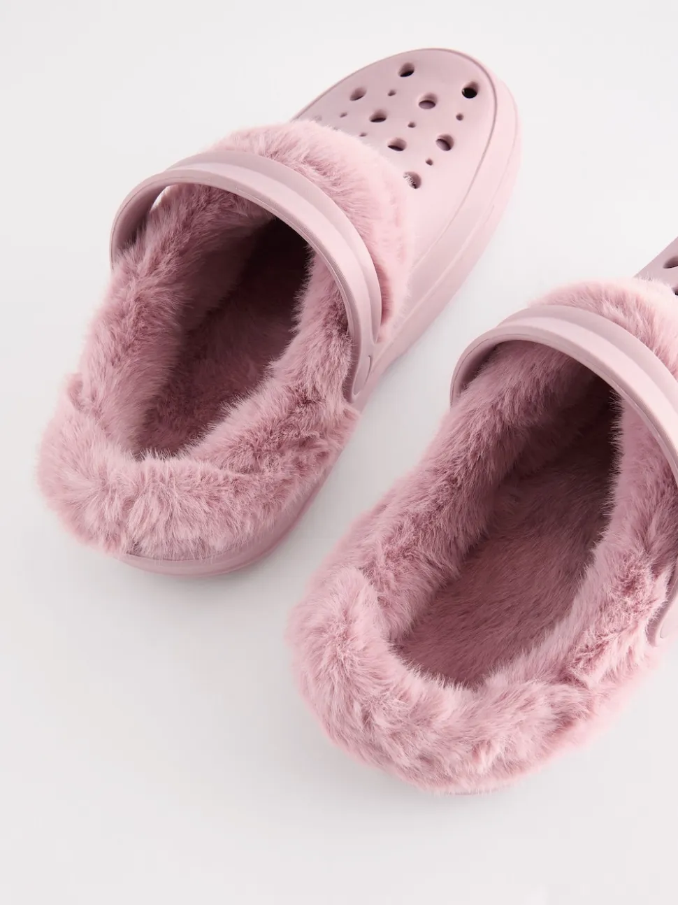 Roze - Met imitatiebont gevoerde damespantoffels