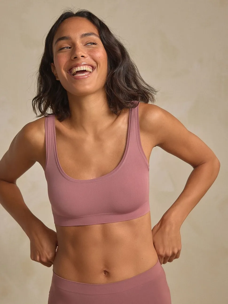 Roze - N.Premium Heerlijk zachte Naadloze Cropped Beha