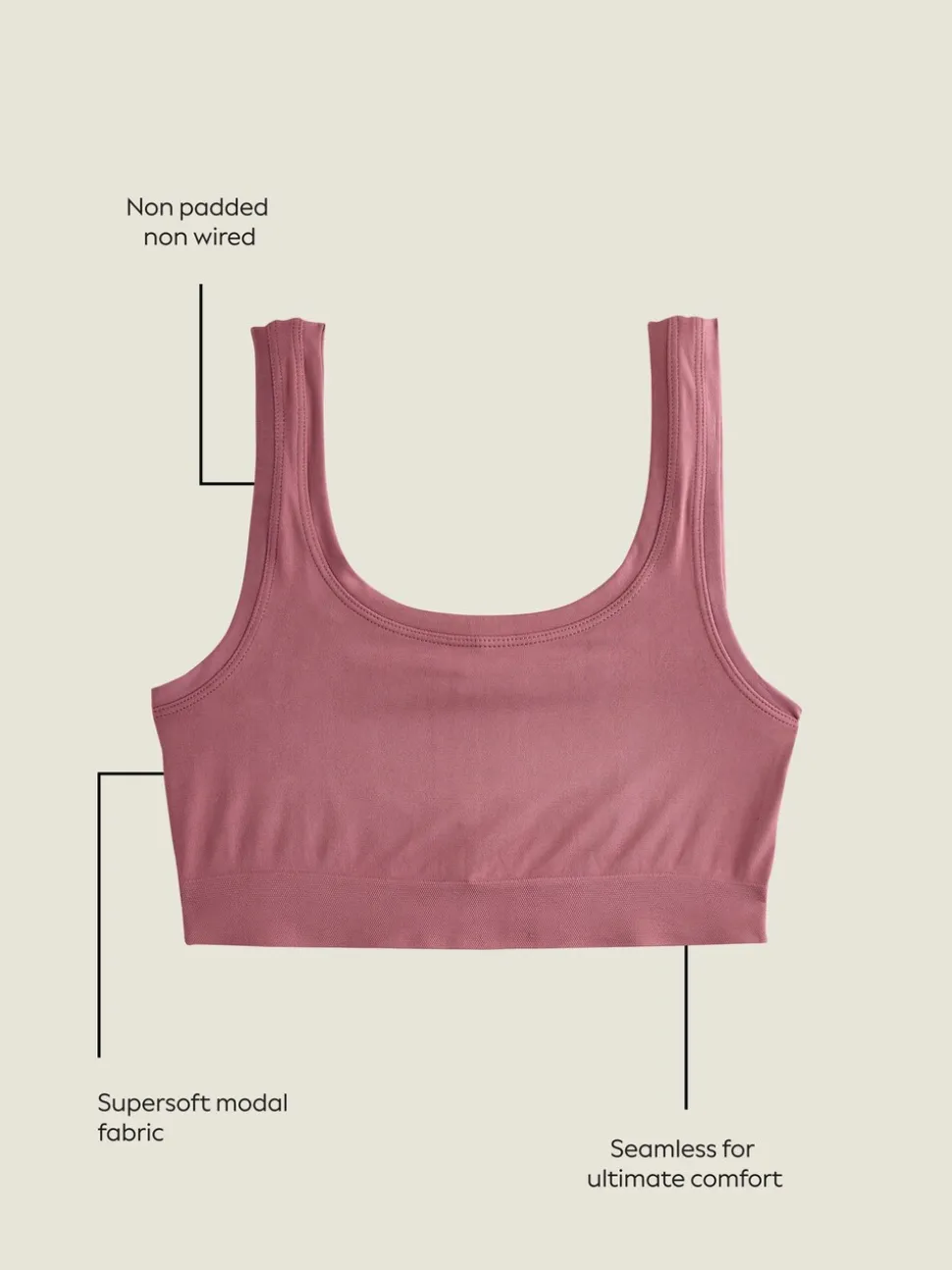 Roze - N.Premium Heerlijk zachte Naadloze Cropped Beha
