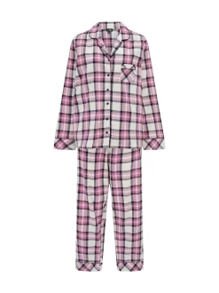 Roze - Pour Moi geschenkset van behaaglijke geborsteld katoenen pyjama met ruit
