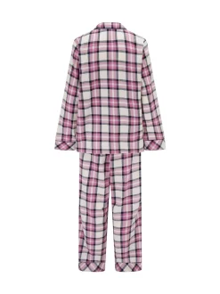 Roze - Pour Moi geschenkset van behaaglijke geborsteld katoenen pyjama met ruit