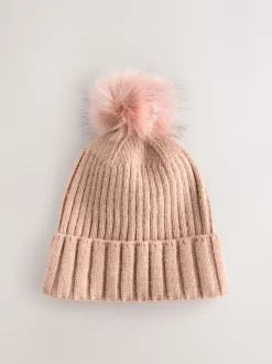 Roze - Rib Knit Pom Hat