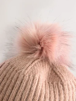 Roze - Rib Knit Pom Hat