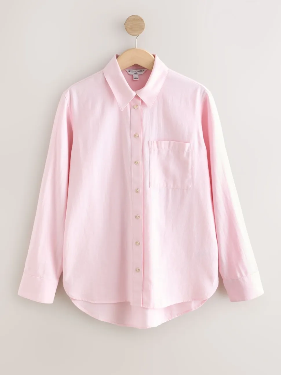 Roze - Ruimvallend 100% katoenen button-down casual overhemd met lange mouwen