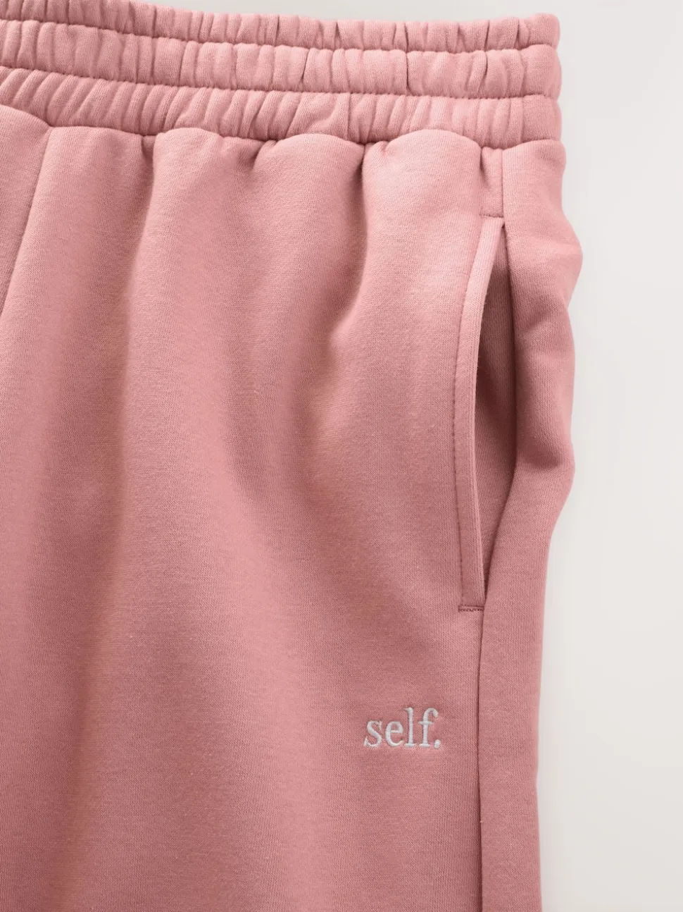 Roze - self. joggingbroek met wijde pijpen