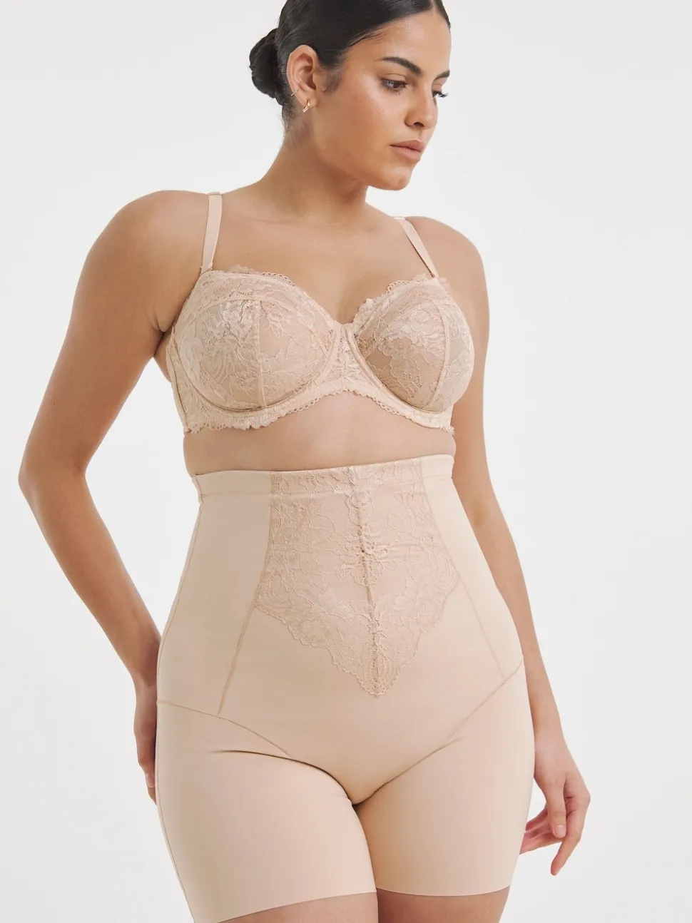 Roze - Simply Be Magisculpt Ella Lace Thighshaper Frim Control Shapewear & solutions