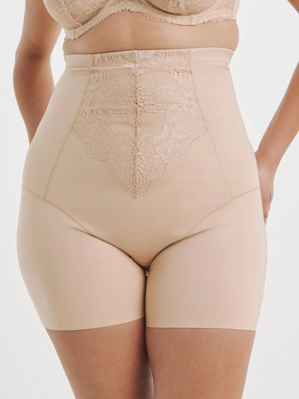 Roze - Simply Be Magisculpt Ella Lace Thighshaper Frim Control Shapewear & solutions