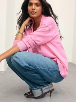 Roze - Superzacht V-hals vest met zakken