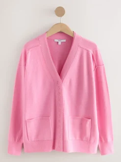 Roze - Superzacht V-hals vest met zakken