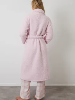 Roze - Threadbare Cosy Borg Dressing Gown