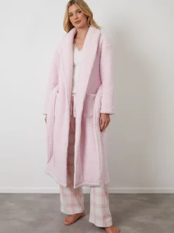 Roze - Threadbare Cosy Borg Dressing Gown