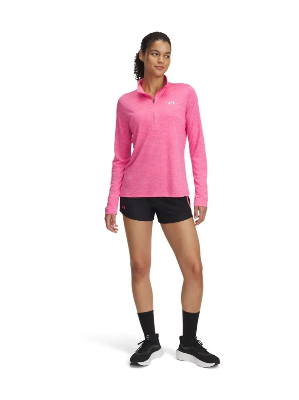Roze - Under Armour Tech Twist sweatshirt met 1/2 rits