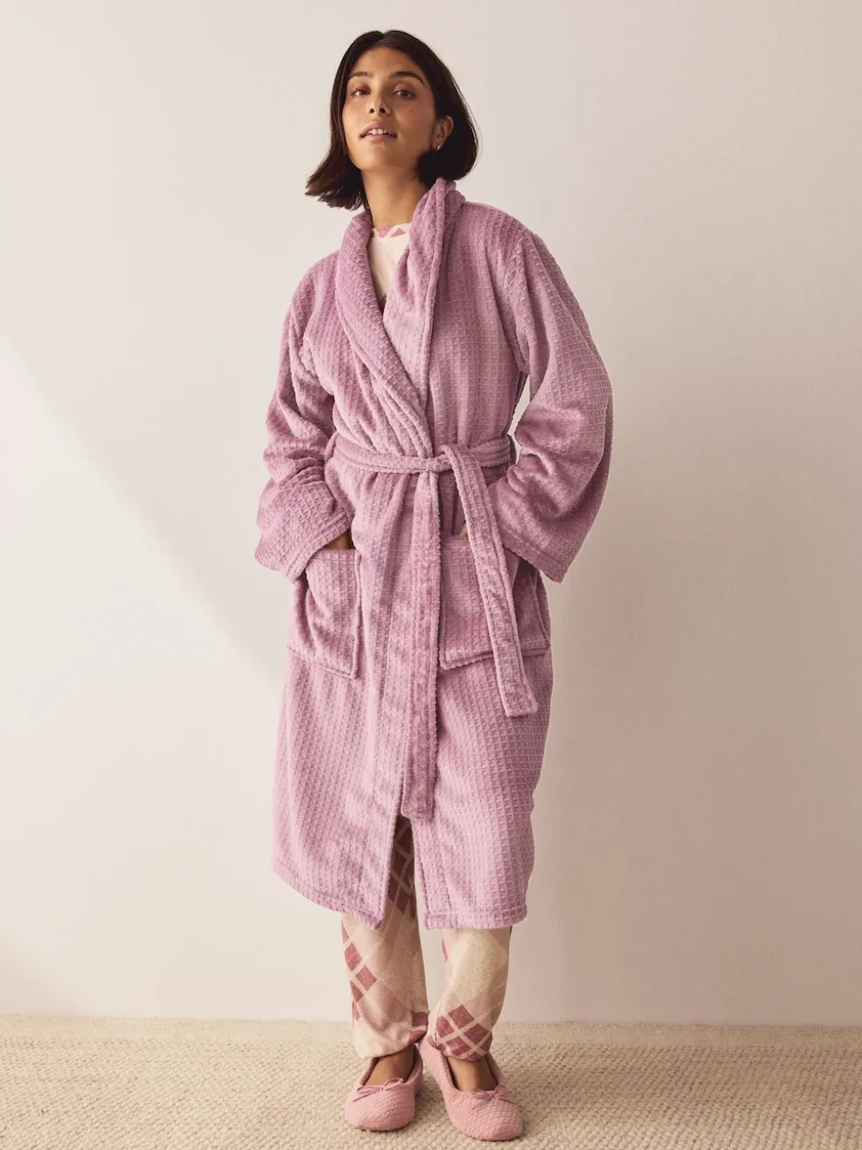 Roze - Waffle Cosy Robe