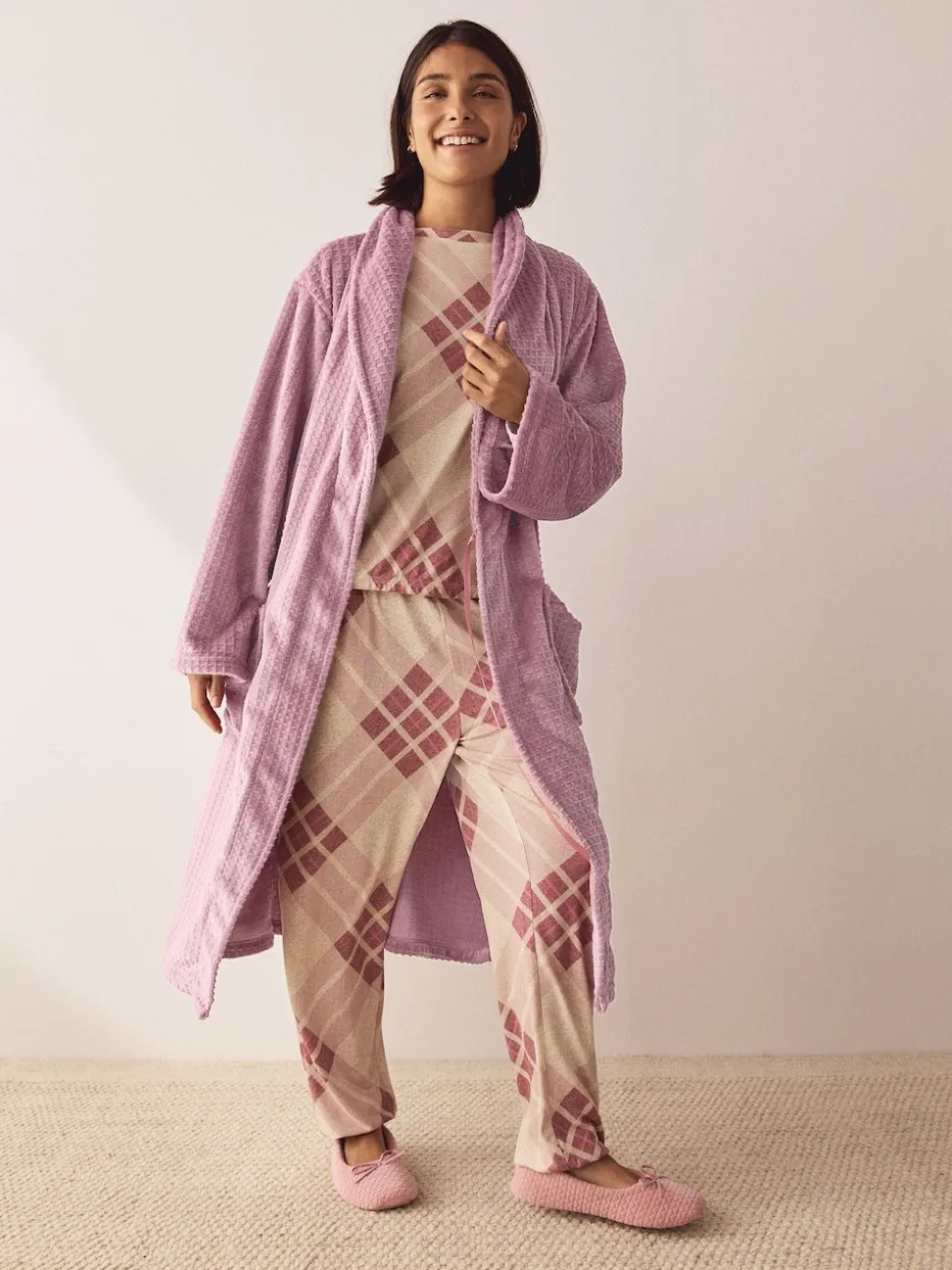 Roze - Waffle Cosy Robe