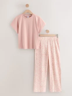 Roze bloemen - Pyjama met korte mouwen