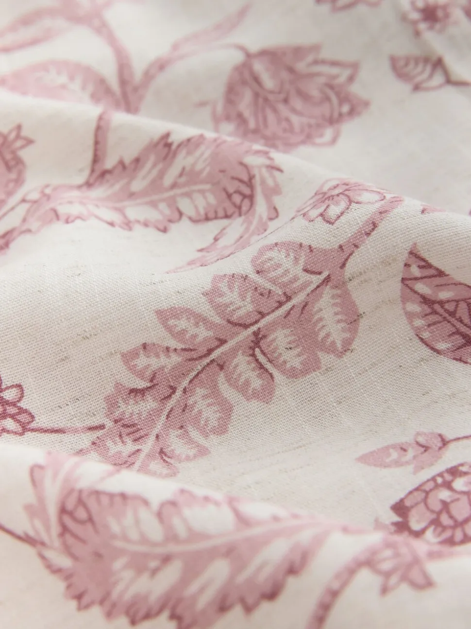 Roze bloemen - Viscose/Linen Blend Dressing Gown