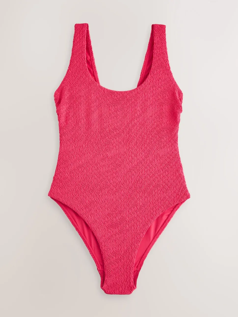 Roze gekreukt - Wide Strap Tummy Control Scoop Swimsuit