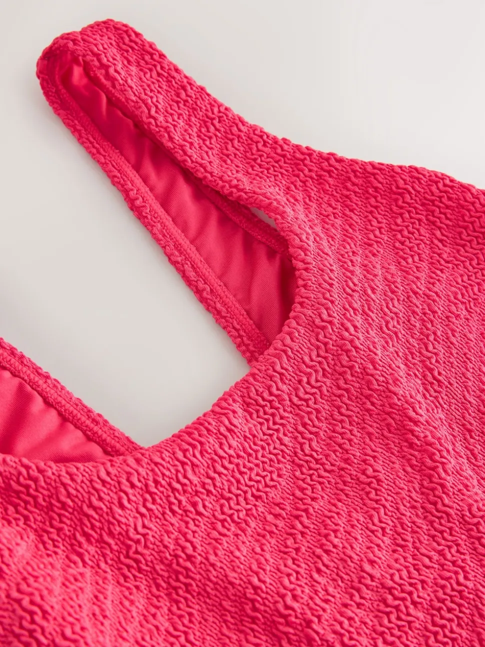 Roze gekreukt - Wide Strap Tummy Control Scoop Swimsuit