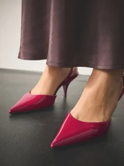 Roze gelakt - Forever Comfort® Pointed Toe Curvy Slingback Heels