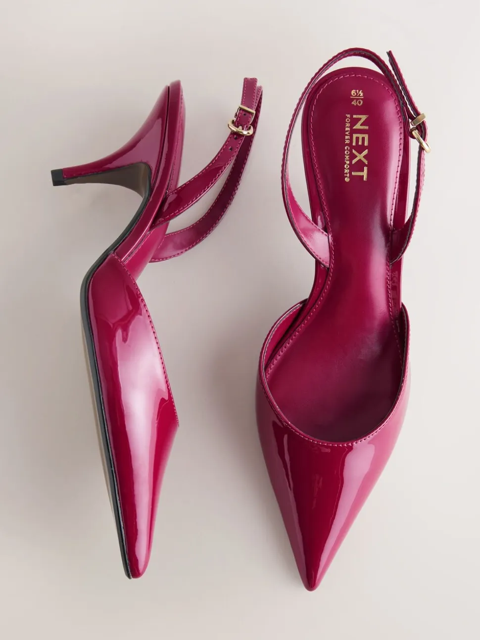 Roze gelakt - Forever Comfort® Pointed Toe Curvy Slingback Heels