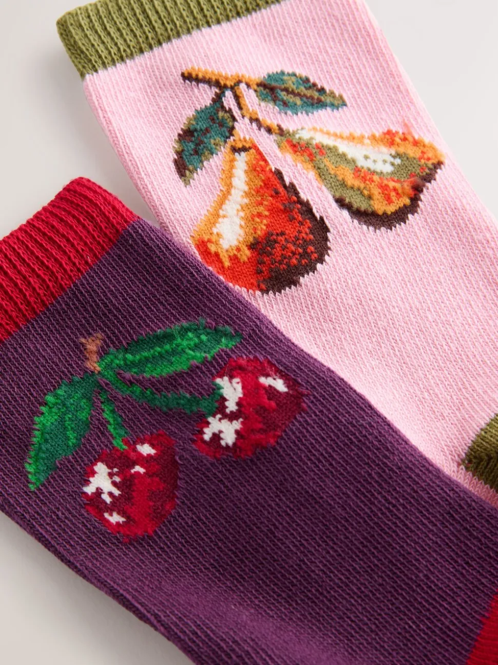 Roze kersen - Warm Handle Cotton Ankle Socks 2 Pack