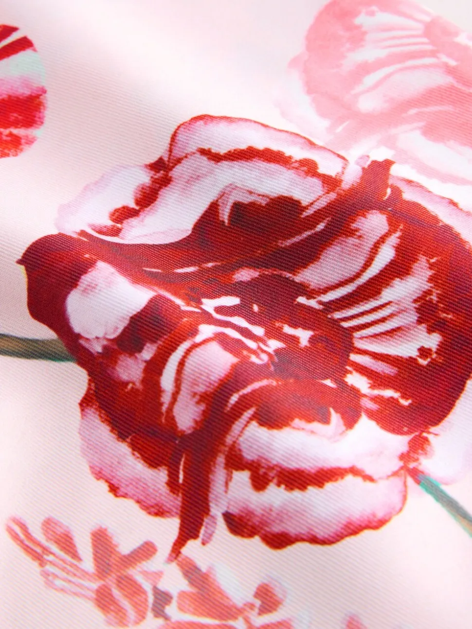 Roze met bloemenprint - Voorgestrikte satijnen hoofddoek