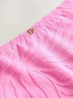 Roze zebraprint met textuur - Bikinibroekjes