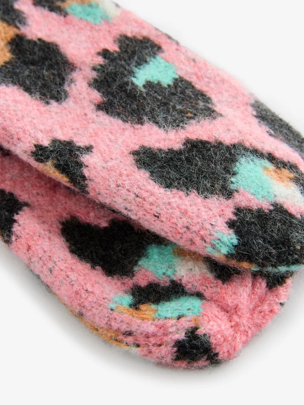 Roze/blauw - Eleanor Bowmer geruite wanten met lippenmotief