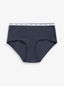Roze/blauw gestreept - 4 Katoenen slipjes met logotailleband