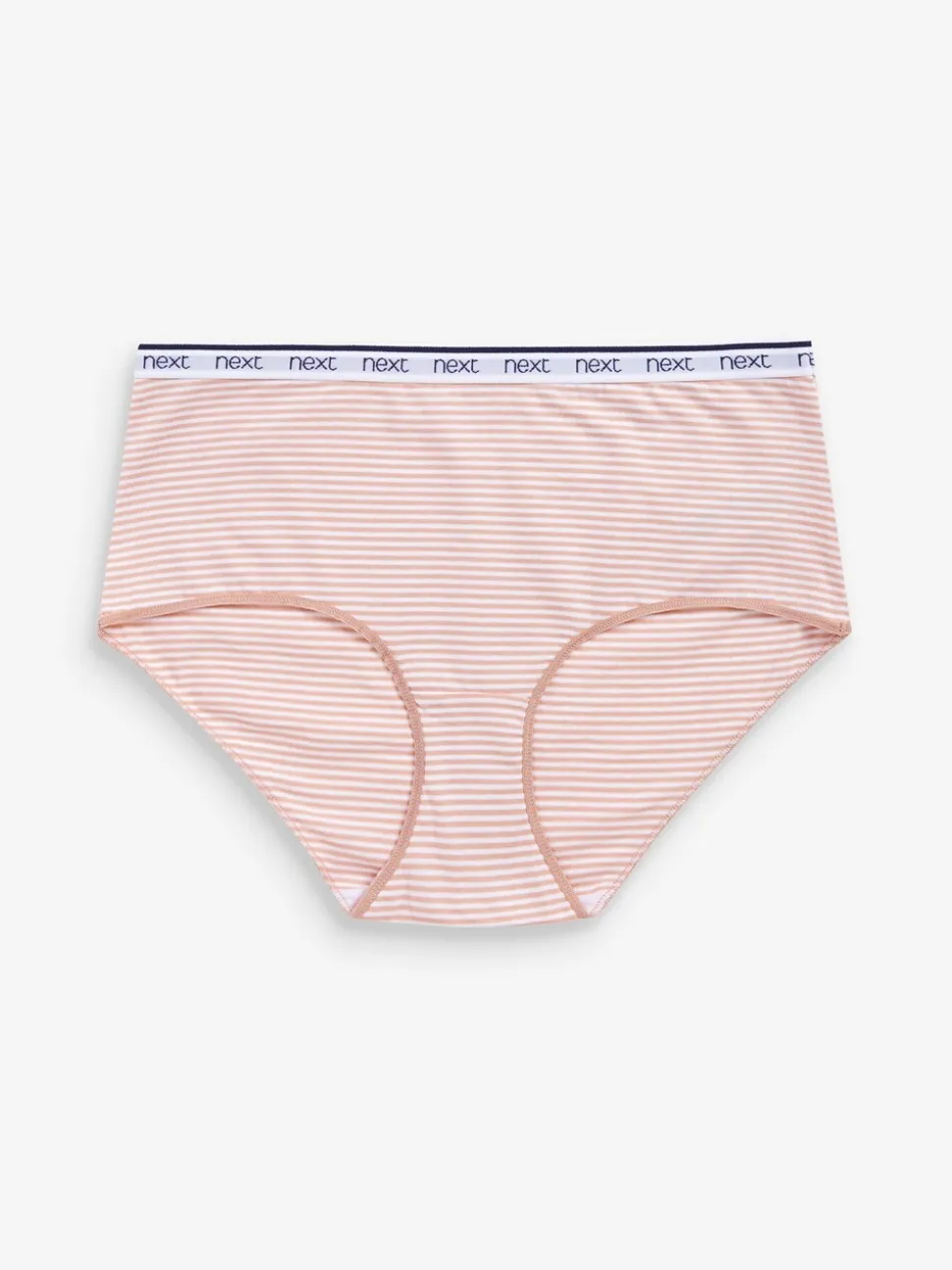 Roze/blauw gestreept - 4 Katoenen slipjes met logotailleband