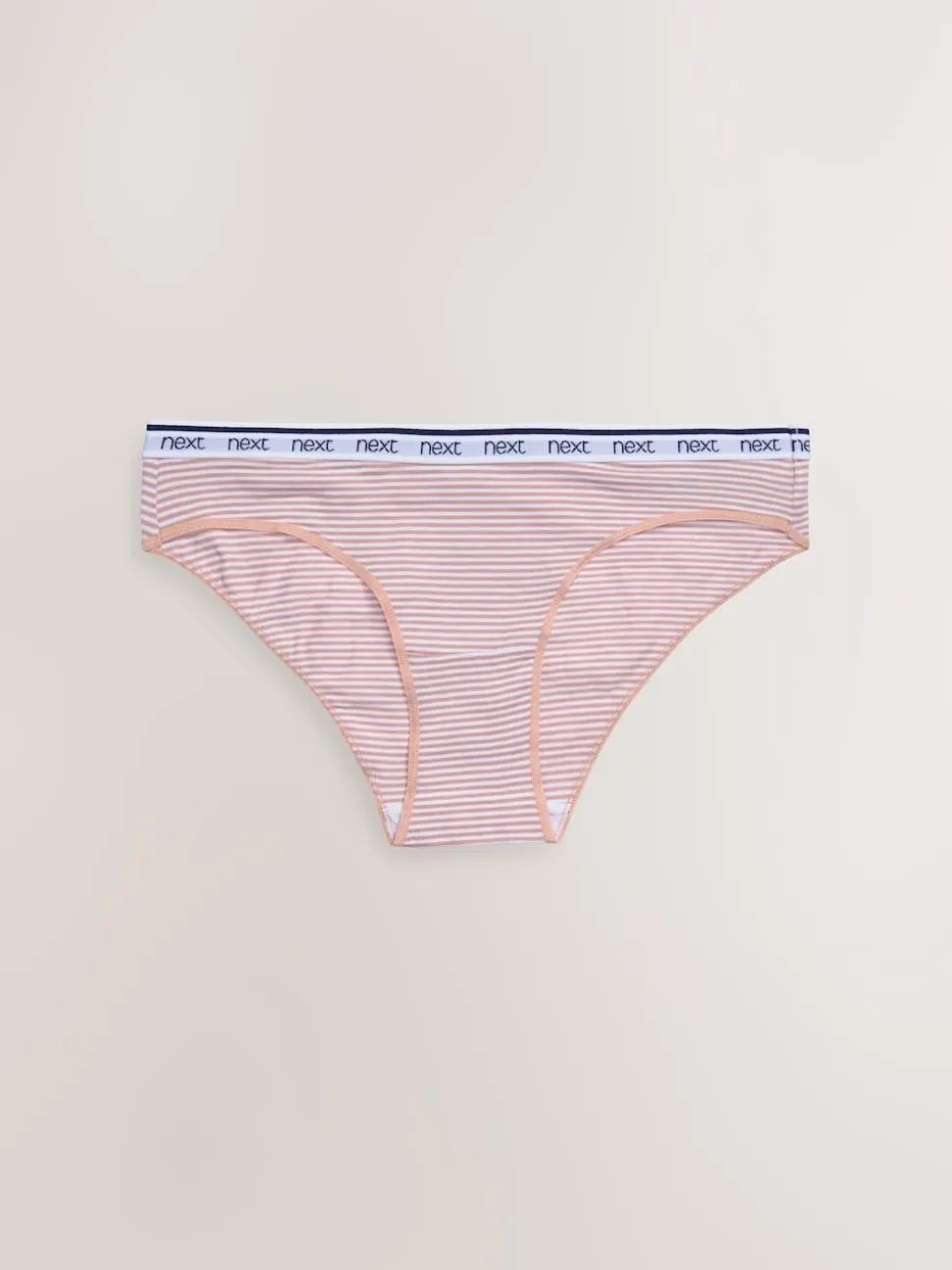 Roze/blauw gestreept - 4 Katoenen slipjes met logotailleband