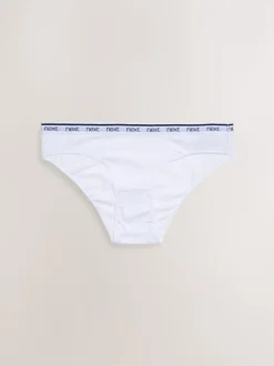 Roze/blauw gestreept - 4 Katoenen slipjes met logotailleband
