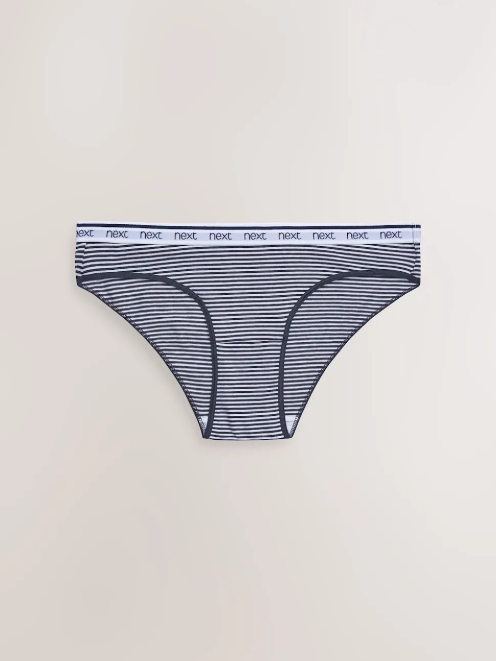 Roze/blauw gestreept - 4 Katoenen slipjes met logotailleband