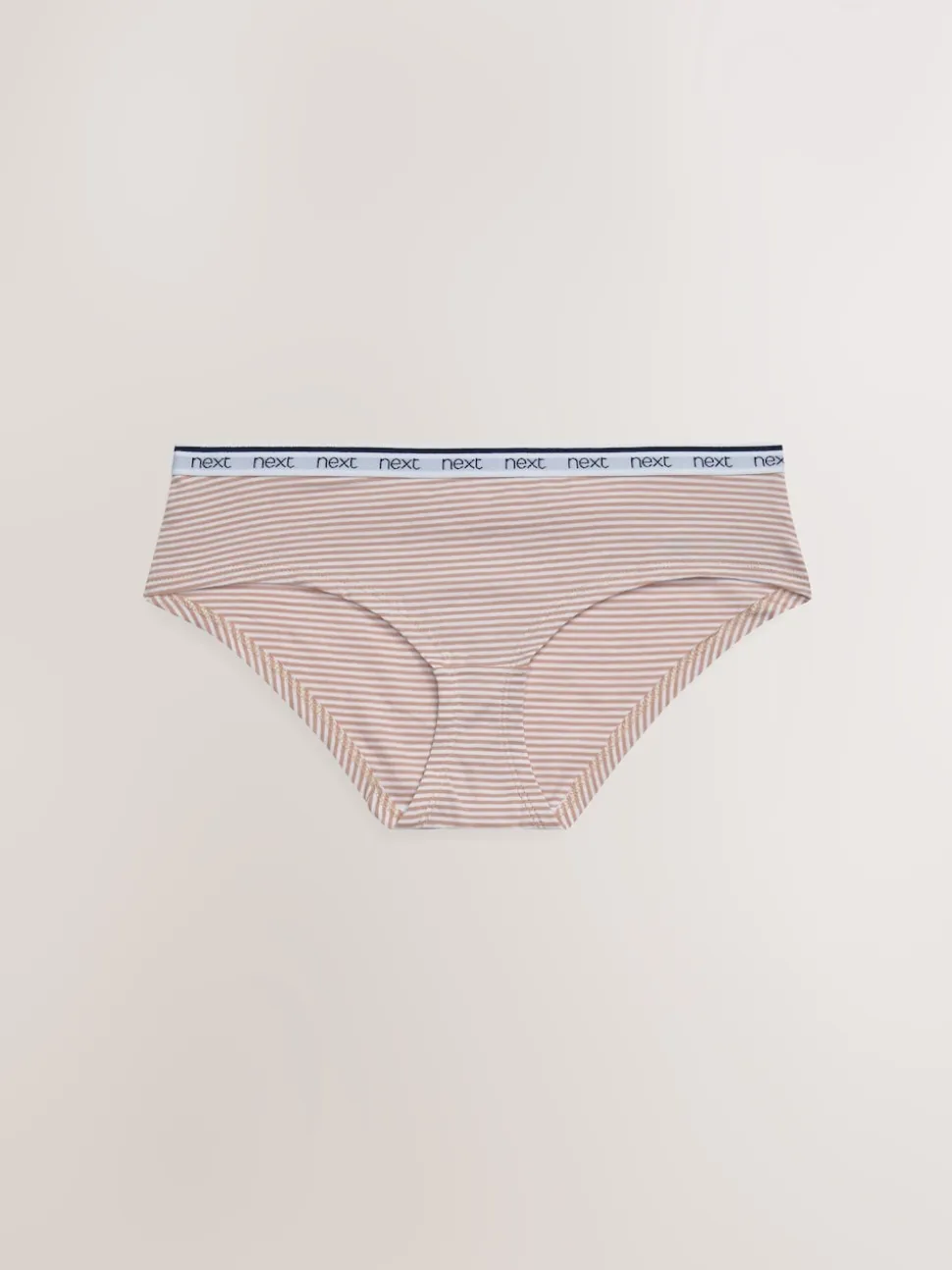 Roze/blauw gestreept - 4 Katoenen slipjes met logotailleband