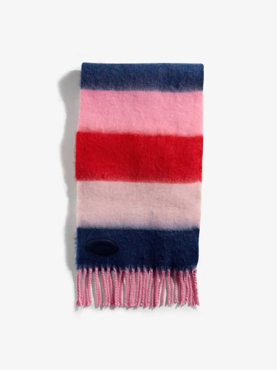 Roze/blauw gestreept - Love & Roses - Geborstelde sjaal