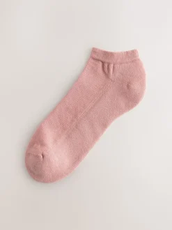 Roze/Blauw/Naturel - 4 paar sneakersokken met verdikte zool