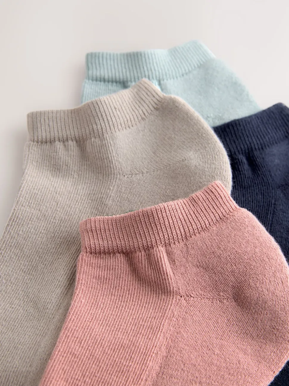 Roze/Blauw/Naturel - 4 paar sneakersokken met verdikte zool