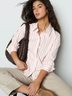 Roze/bruin - Fitted Stretch Essential Long Sleeve Shirt