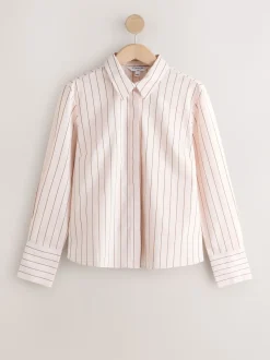 Roze/bruin - Fitted Stretch Essential Long Sleeve Shirt