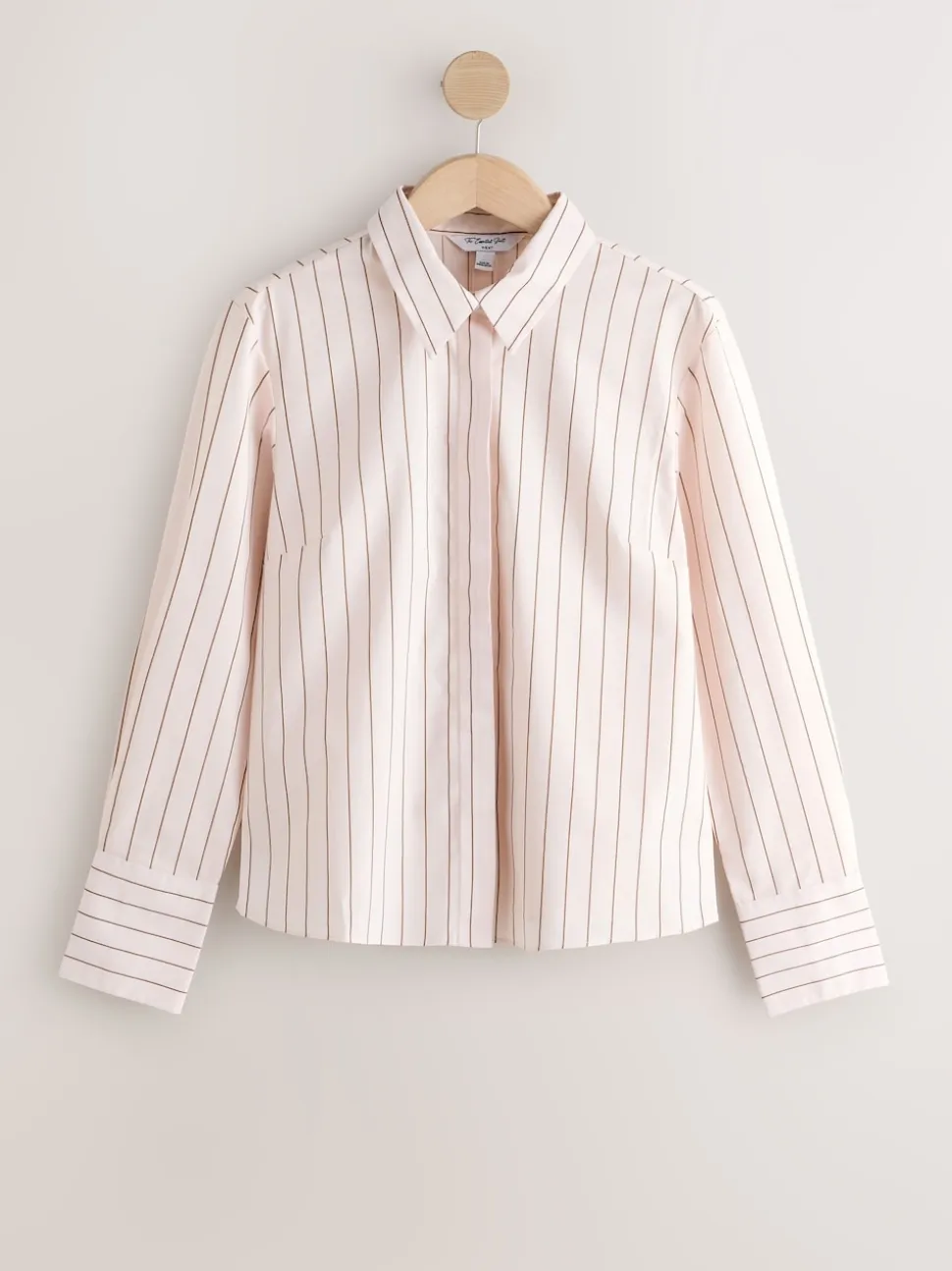 Roze/bruin - Fitted Stretch Essential Long Sleeve Shirt
