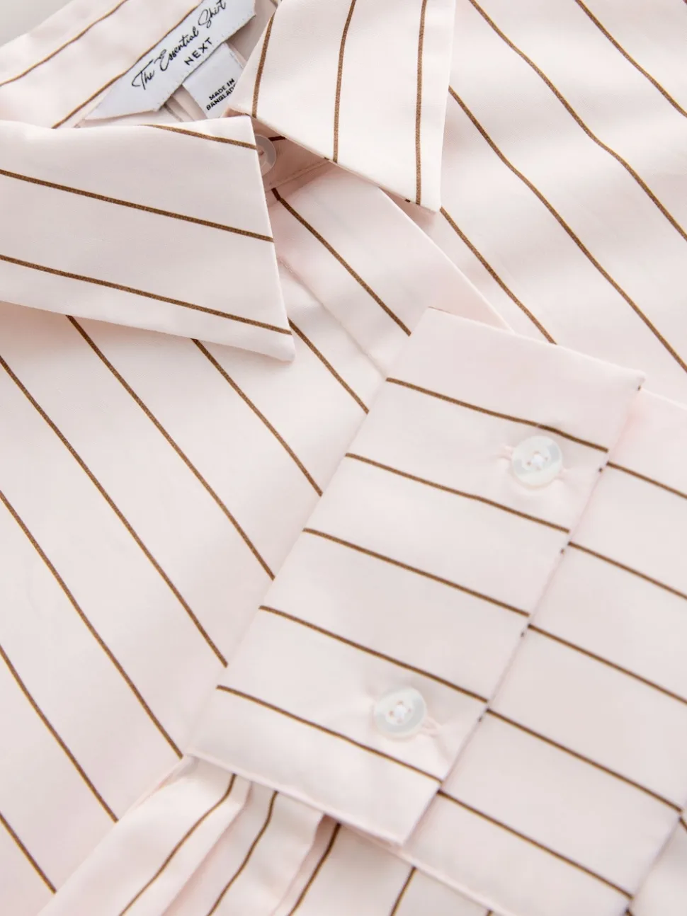 Roze/bruin - Fitted Stretch Essential Long Sleeve Shirt
